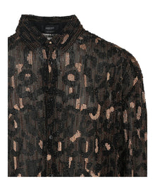 Versace | Beaded Embellished Animal Patterned Blouse