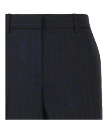 Versace | Wool Blend Pinstripe Shorts