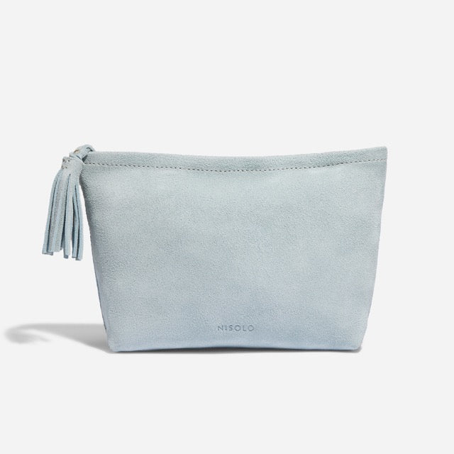 Unisex | Petra Pouch | Dusty Blue Suede