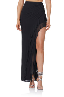 Sal Maxi Skirt -Power Mesh | Noir