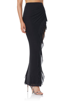 Sal Maxi Skirt -Power Mesh | Noir