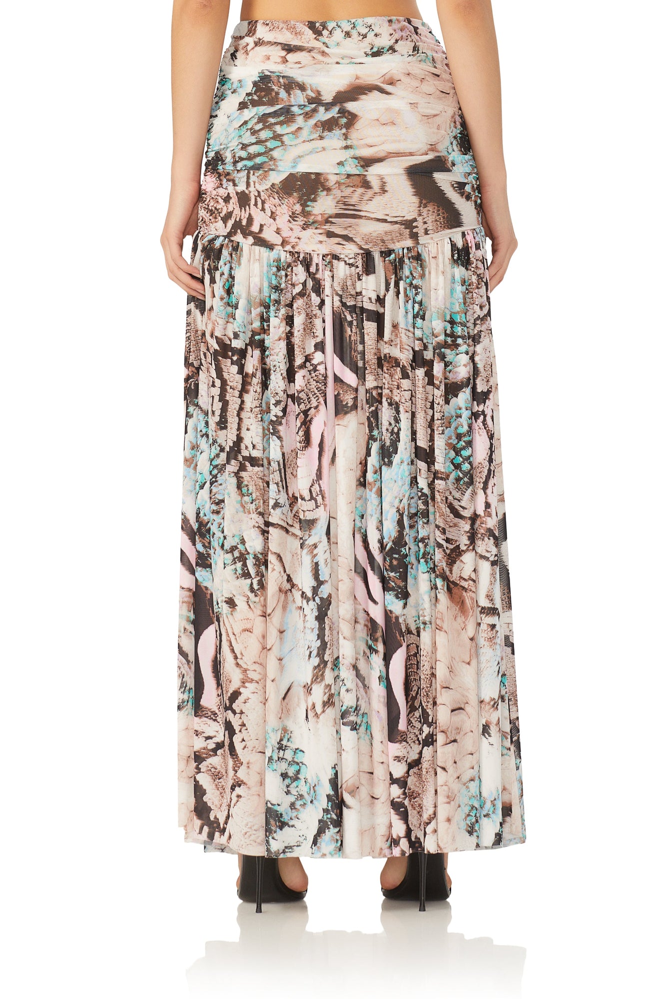 Val Maxi Skirt | Aqua Mixed Animal