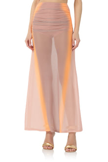 Anika Maxi Skirt | Orange Linear