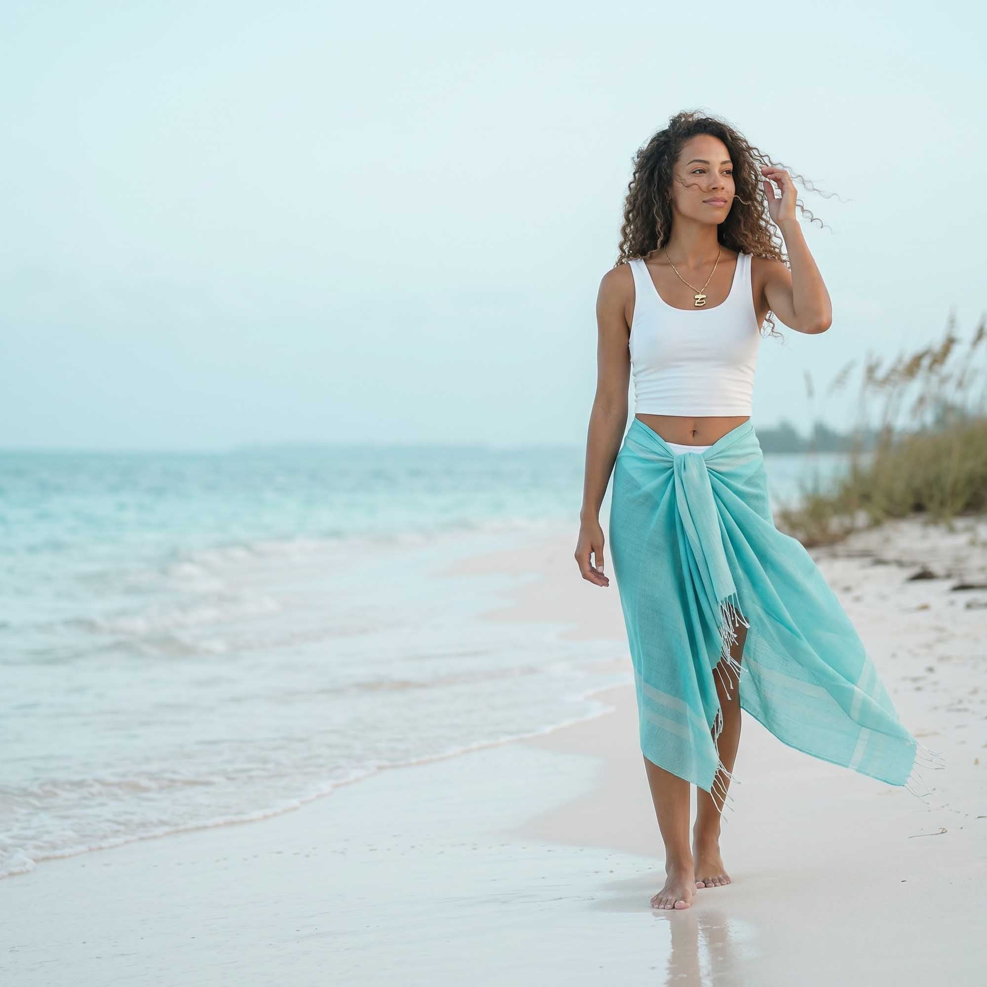 Unisex | Maui Wrap | Striped Turquoise