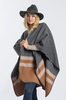 Unisex | Aspen Cape | Charcoal / Cognac / Taupe