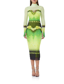 Shailene Dress | Lime Floral Placement