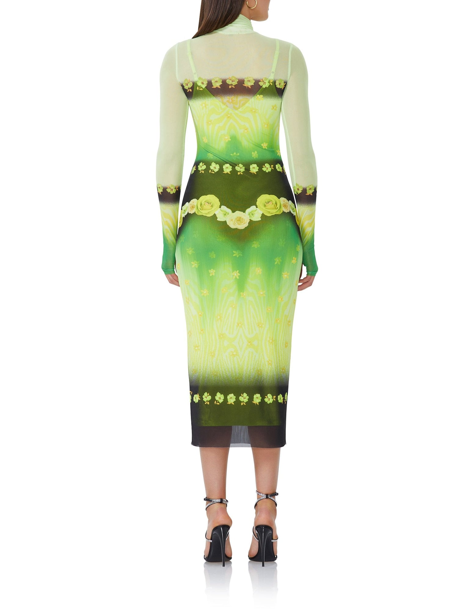 Shailene Dress | Lime Floral Placement