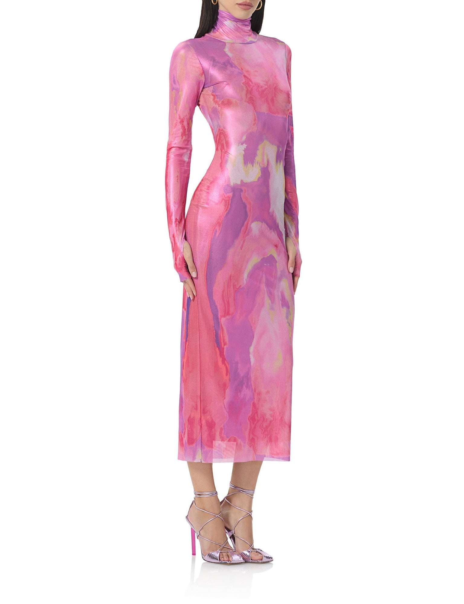 Shailene Metallic Dress | Painted Orchid