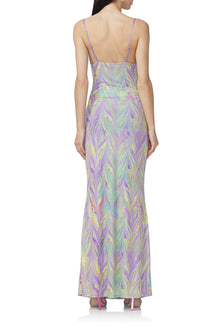 Gillian Maxi Dress | Neon Citrus Swirl