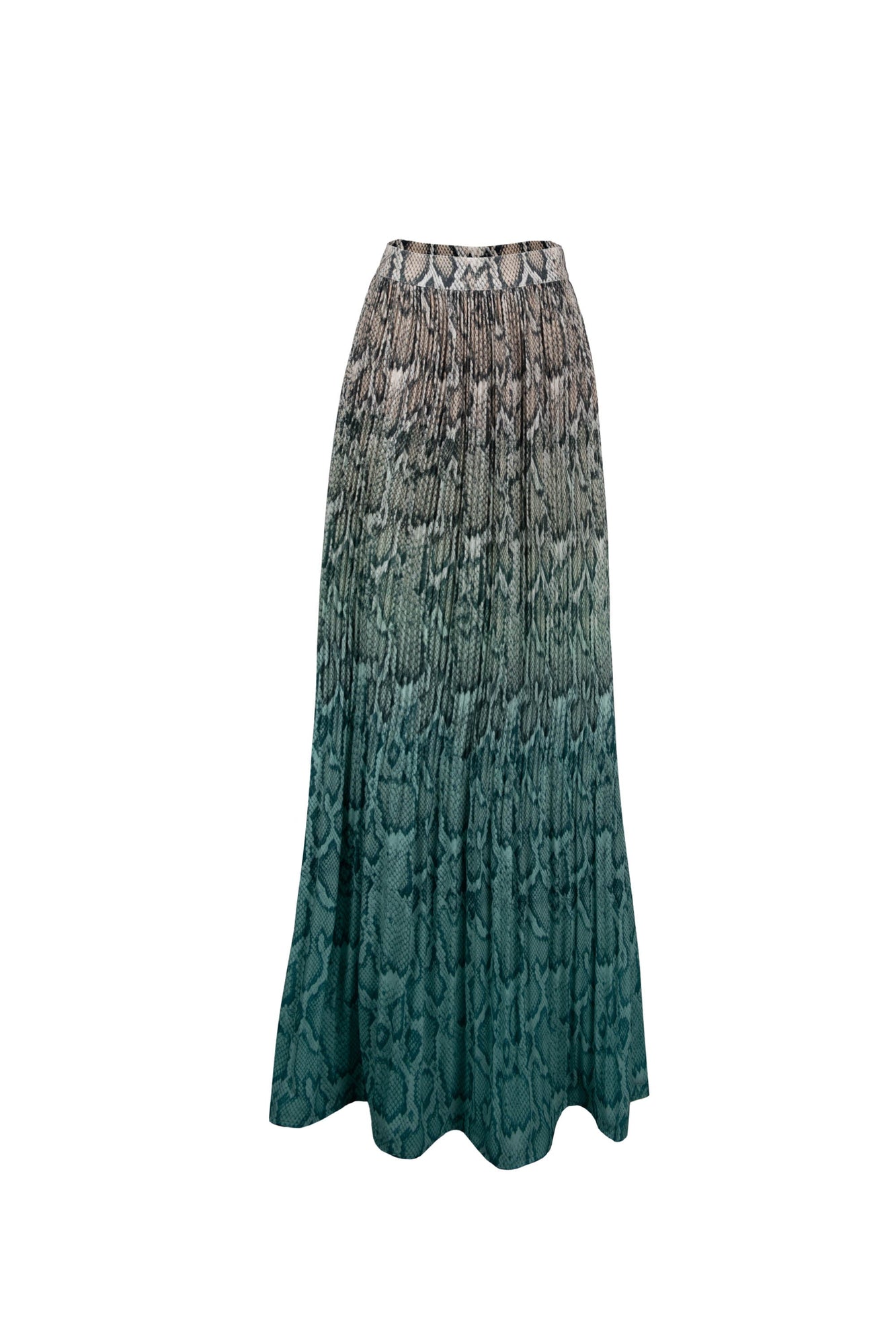 Rocco Pleated Skirt | Teal Ombre Tie Dye