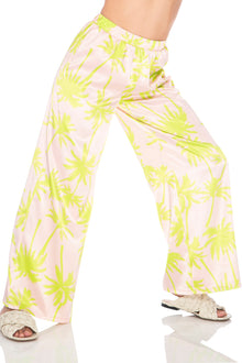 Calla Satin Pants | Blush Palmtree