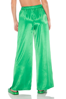 Calla Satin Pants | Green