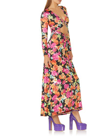 Loraine Maxi Dress | Noir Rose Bouquet