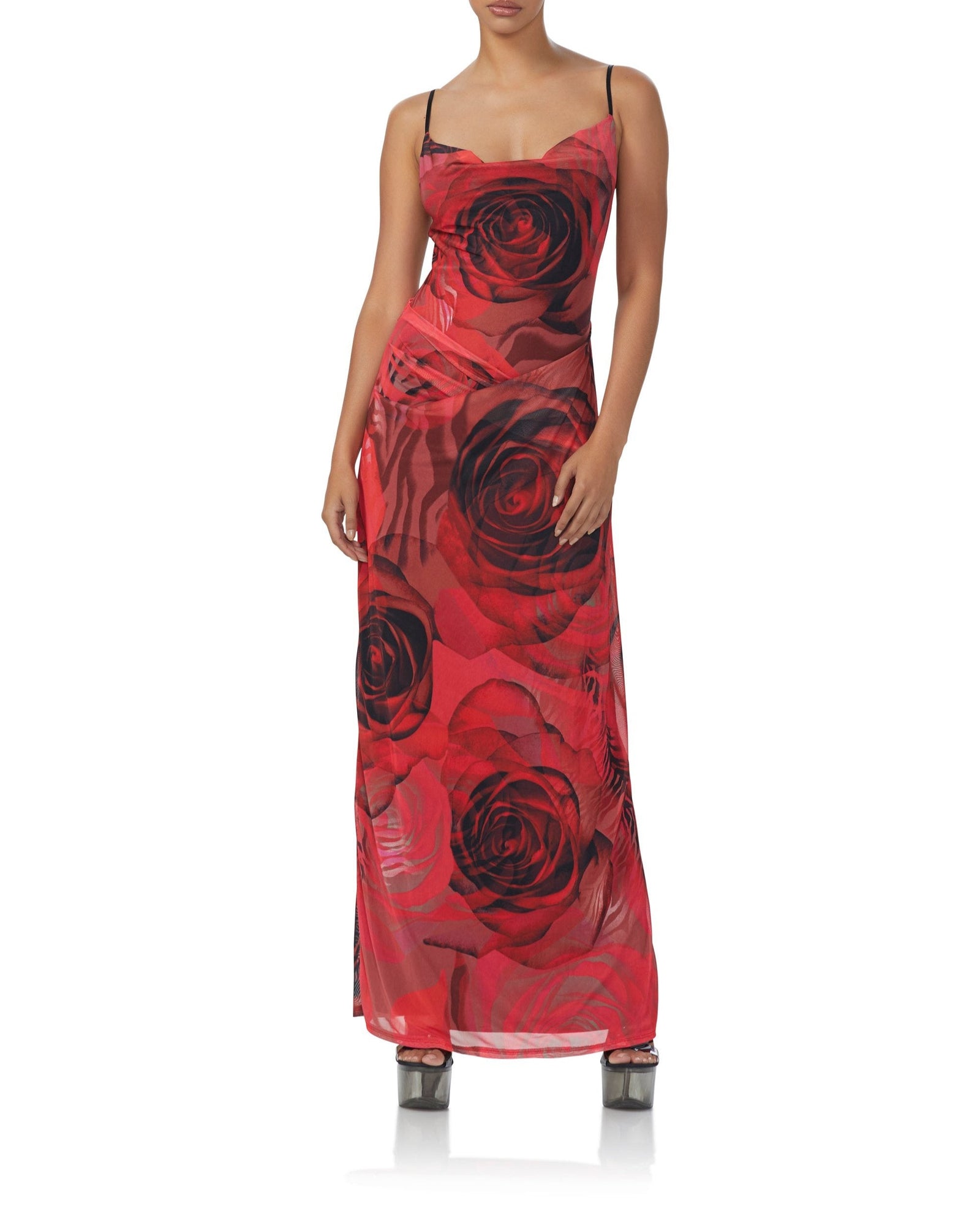 Gillian Dress | Placed Large Rose