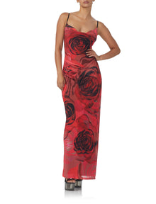 Gillian Dress | Placed Large Rose