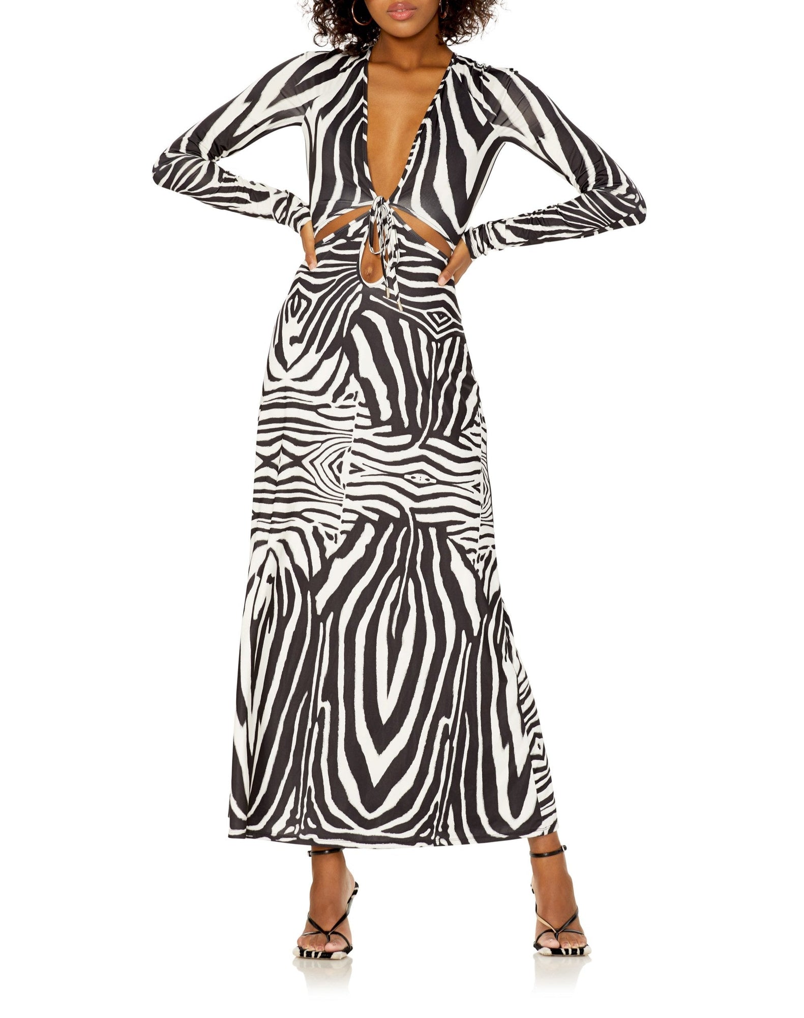 Pania Cutout Dress | Blanc Zebra