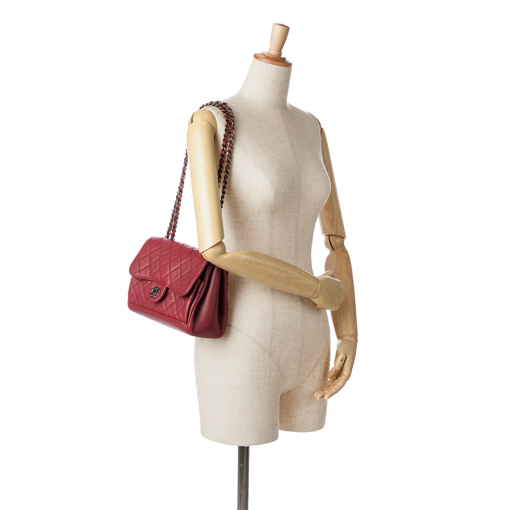 Chanel | Pre-Owned CC Quilted Lambskin Single Flap | Red