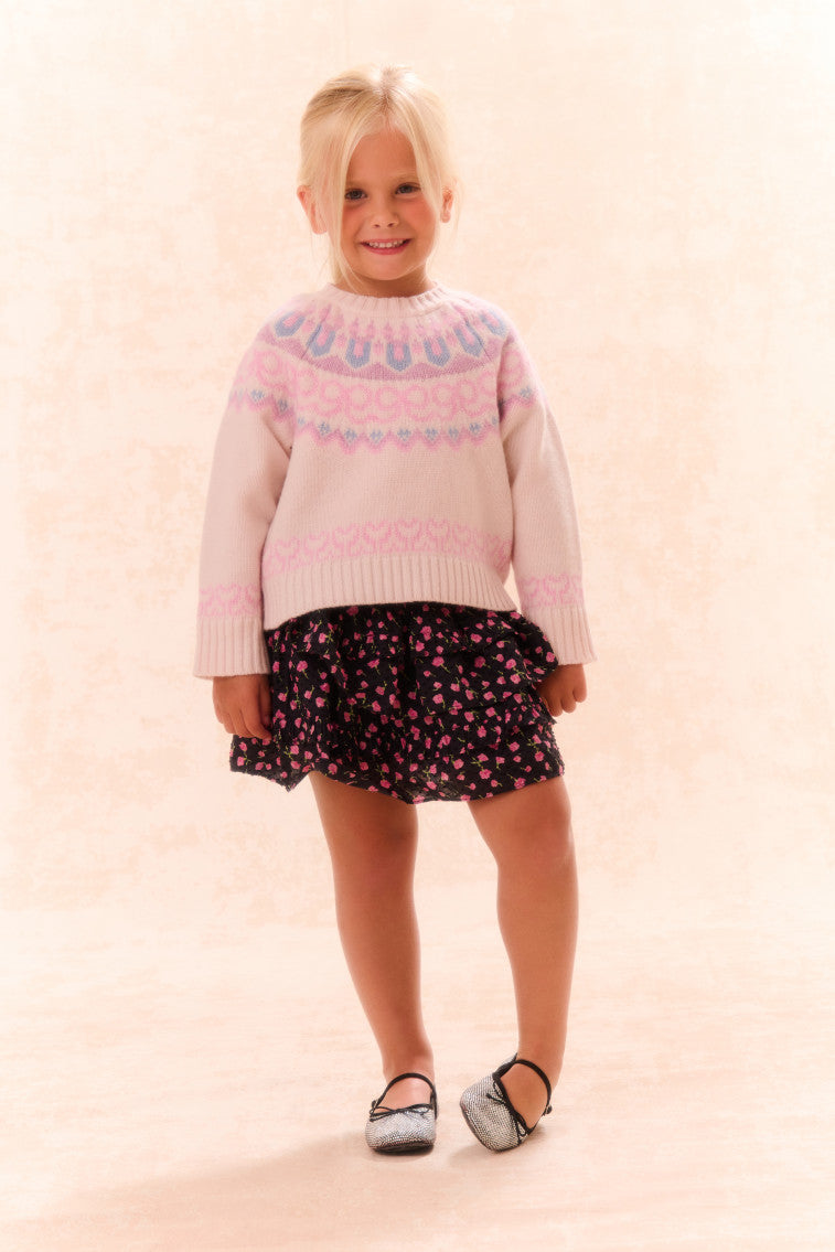 Girls Albine Wool Pullover | Confetti Cake