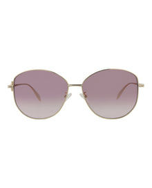 Alexander McQueen Round Metal Sunglasses | Gold