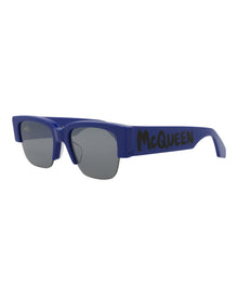 Alexander McQueen Square Recycled Acetate Sunglasses | Blue