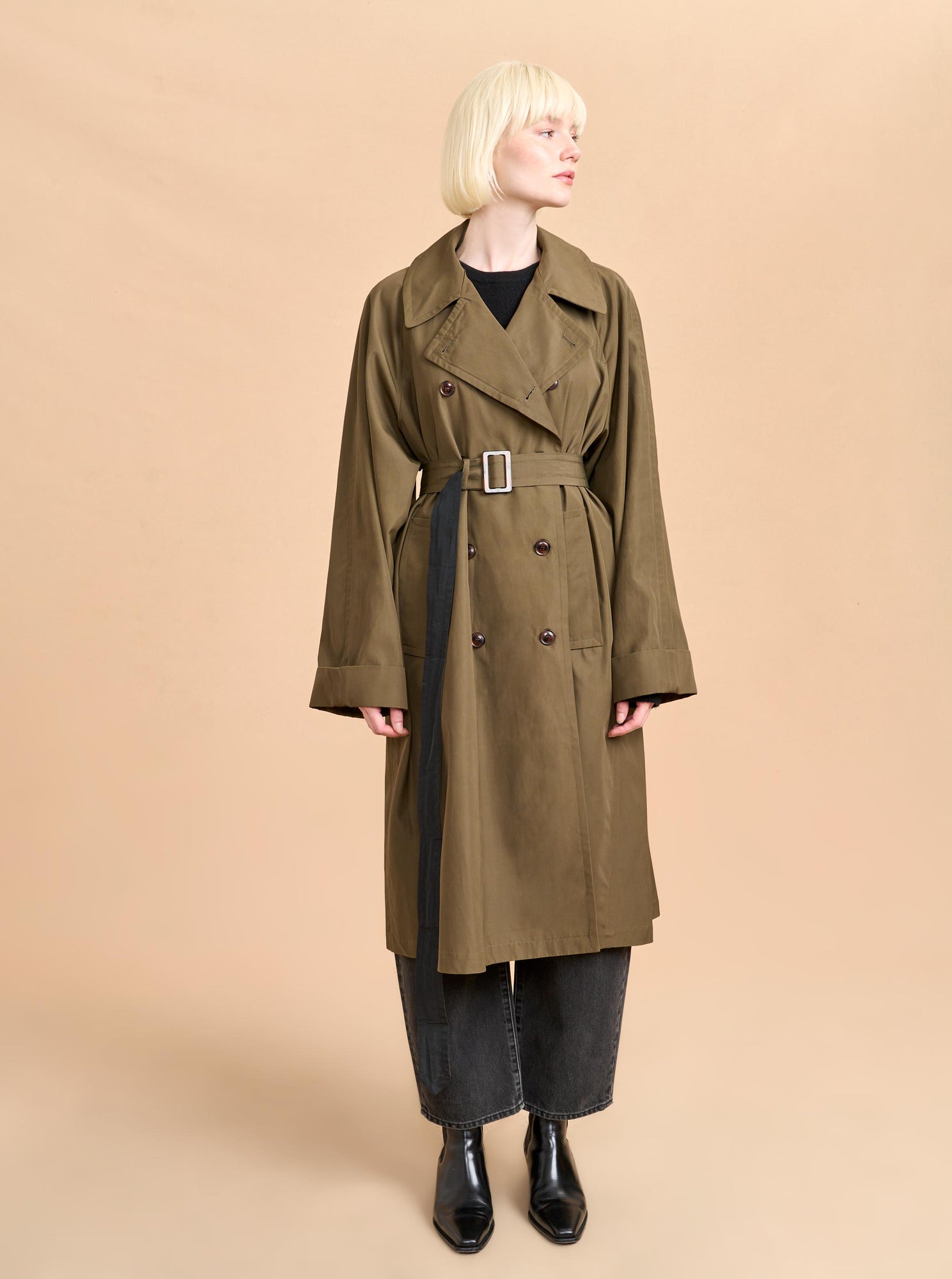 Amelie Trench Jacket | Dark Olive