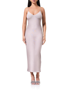 women's mesh knit midi dress in a nude illusion print 