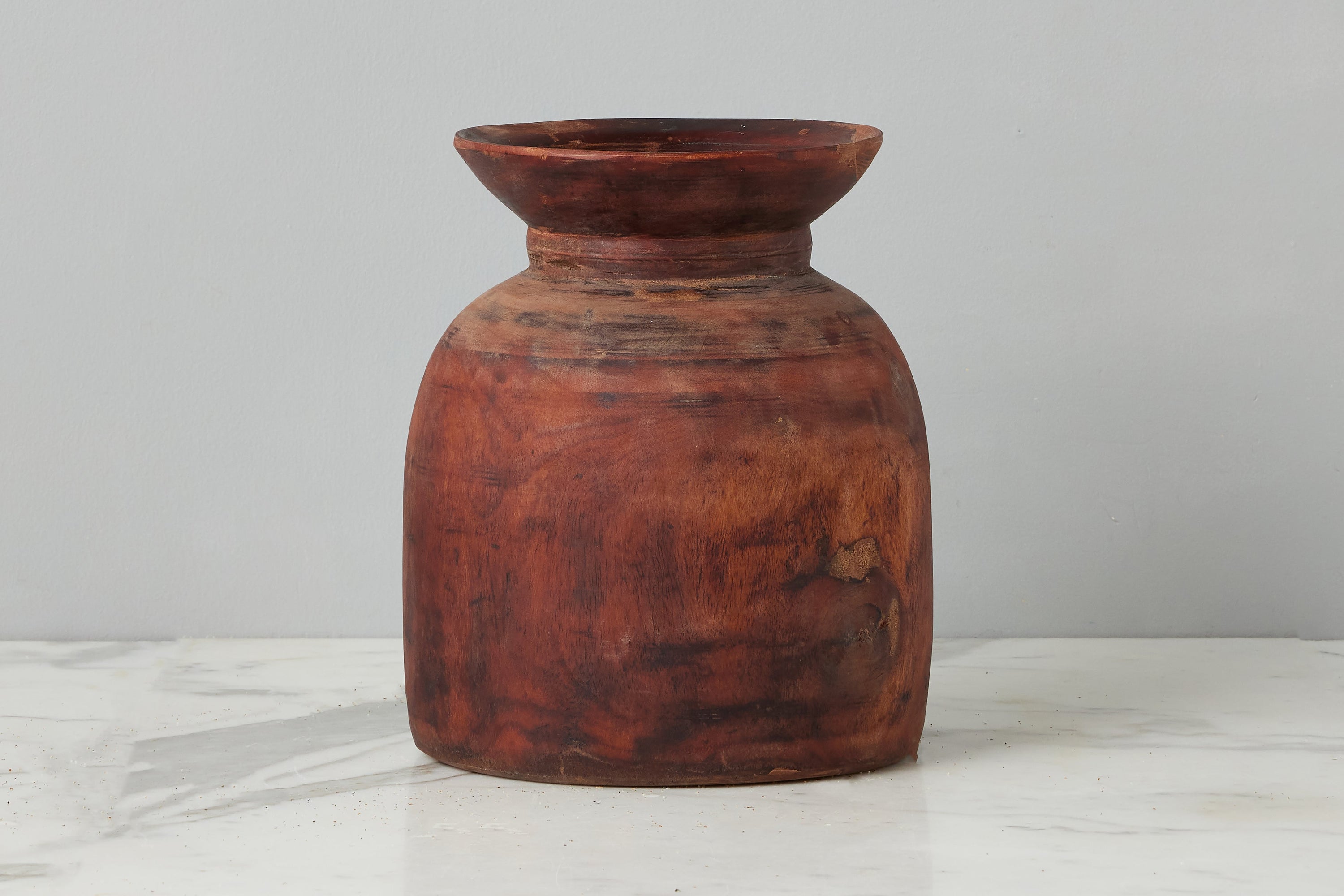 Vintage Wood Jug Vase | Natural | Large
