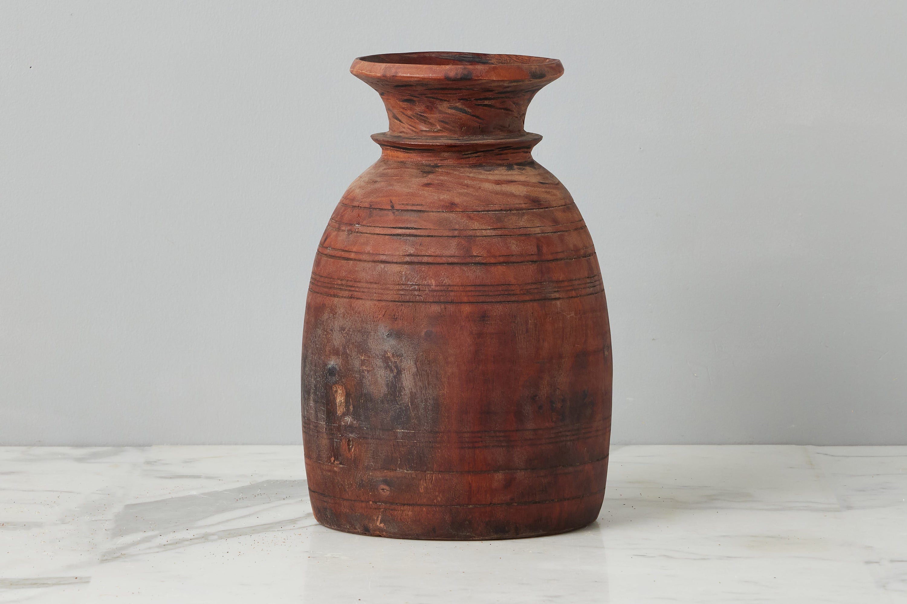 Vintage Wood Jug Vase | Natural | Medium