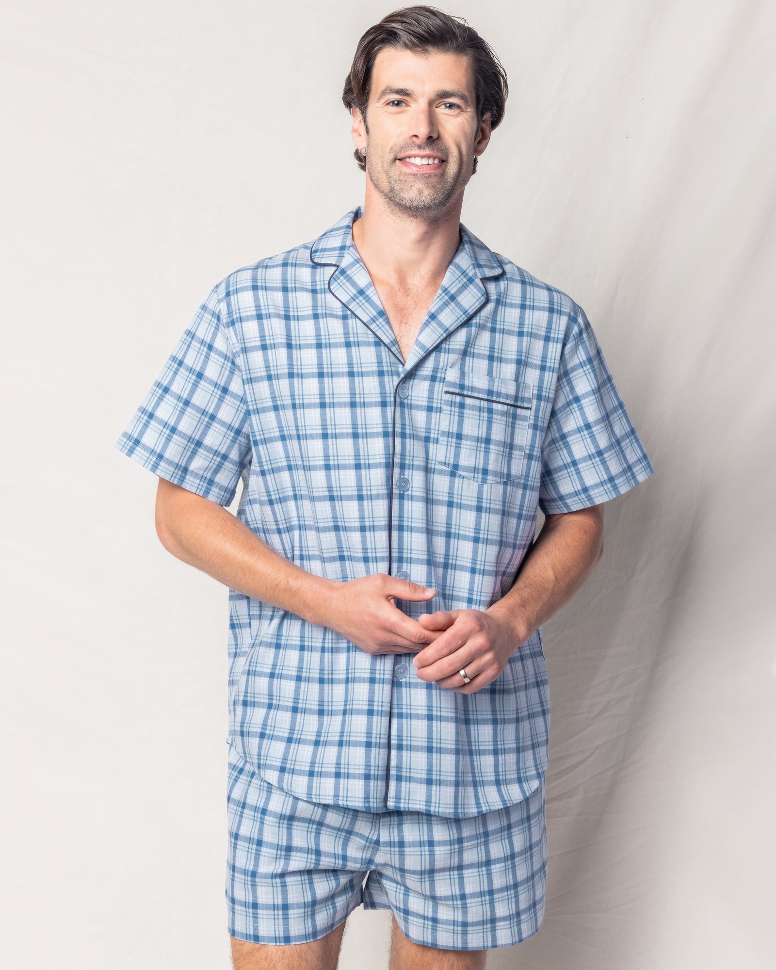 Men's Twill Pajama Short Set | Seafarer Tartan