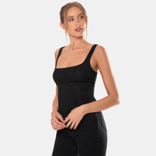 OW Collection ANDIE Rhinestone Corset Top Top 002 - Black Caviar