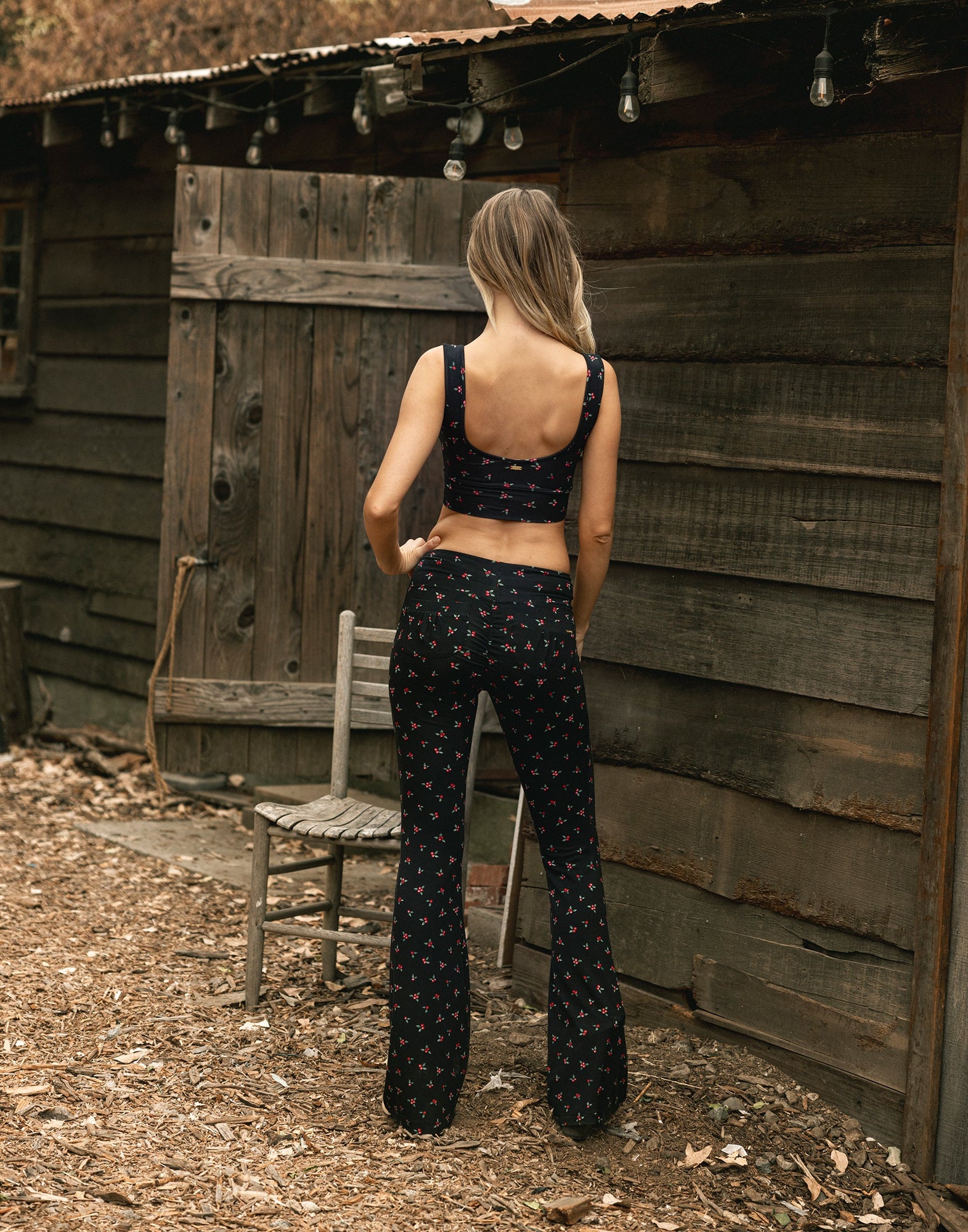 Model is wearing our Hollynight Anita Bra Top in size XS
Loungewear crop top
Back View