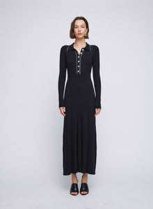 Angelina Dress | Raven W/ Silence Trim