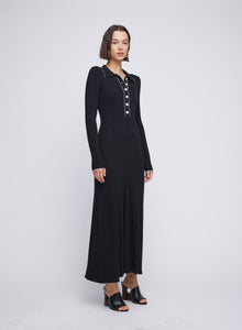 Angelina Dress | Raven W/ Silence Trim