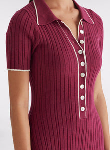 Penelope Dress | Cherry W/ Silence Trim