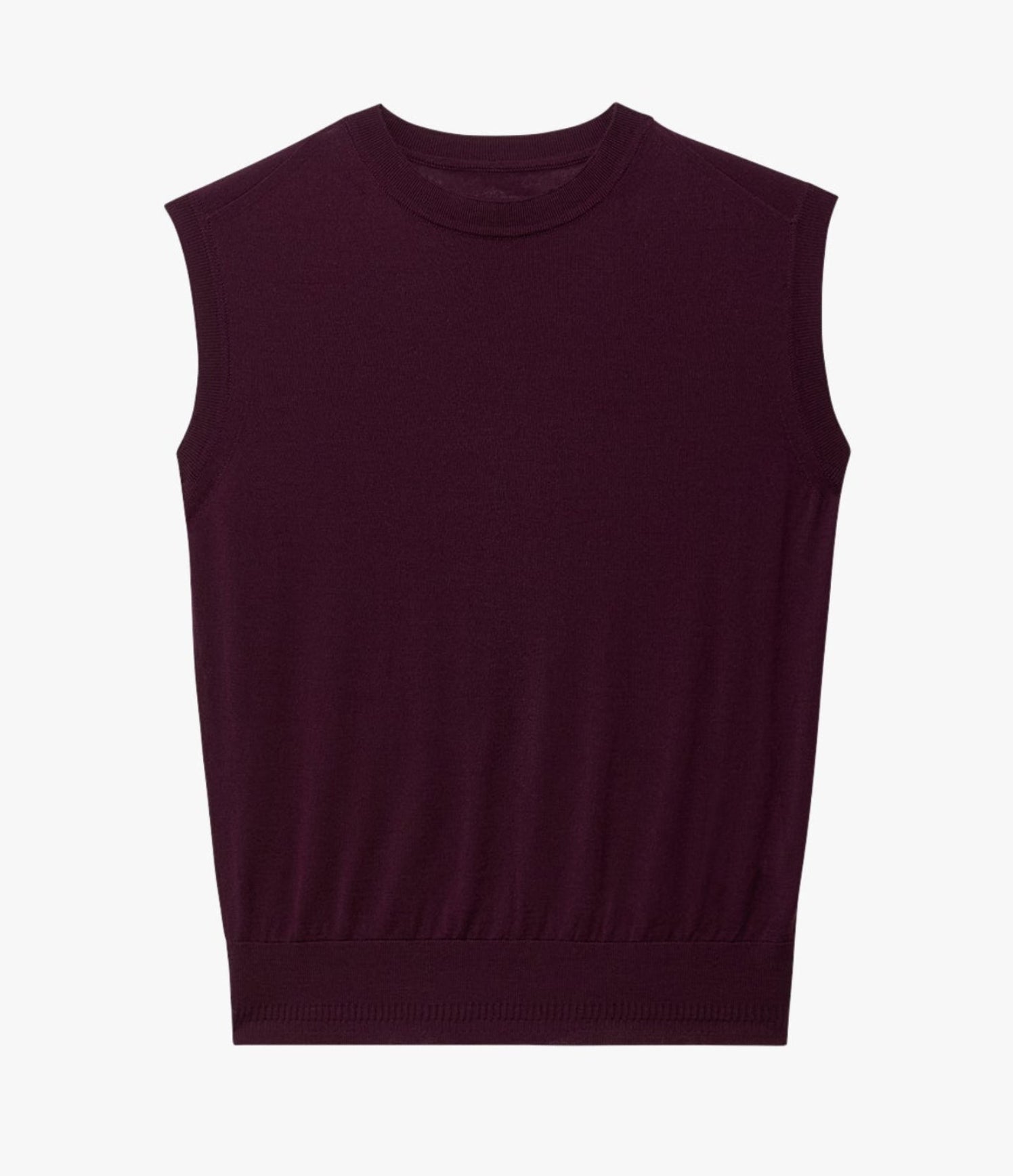 Another Tomorrow Featherweight Shell in Plum – Wool Women's Top