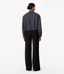 Another Tomorrow Wool Bomber Jacket in Light Grey Melange – Wool Women's Outerwear