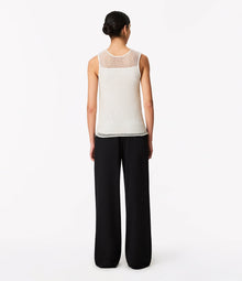 Another Tomorrow Beaded Shell in Cream – Viscose Women's Top