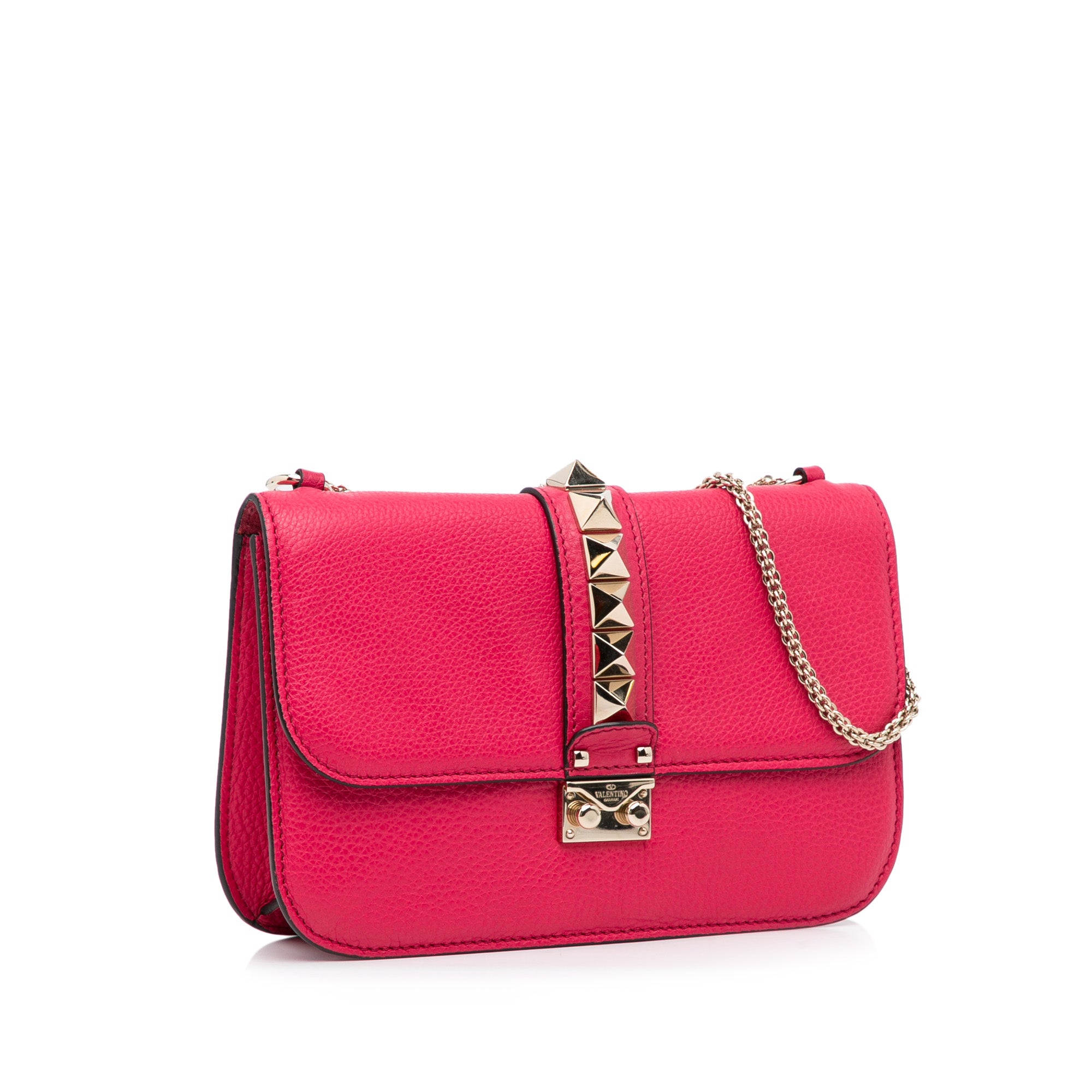 Valentino Pre-Owned Small Rockstud Glam Lock Shoulder Bag | Women | Red