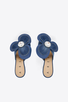 Jumbo Flower Platform Mule | Blue Jeans