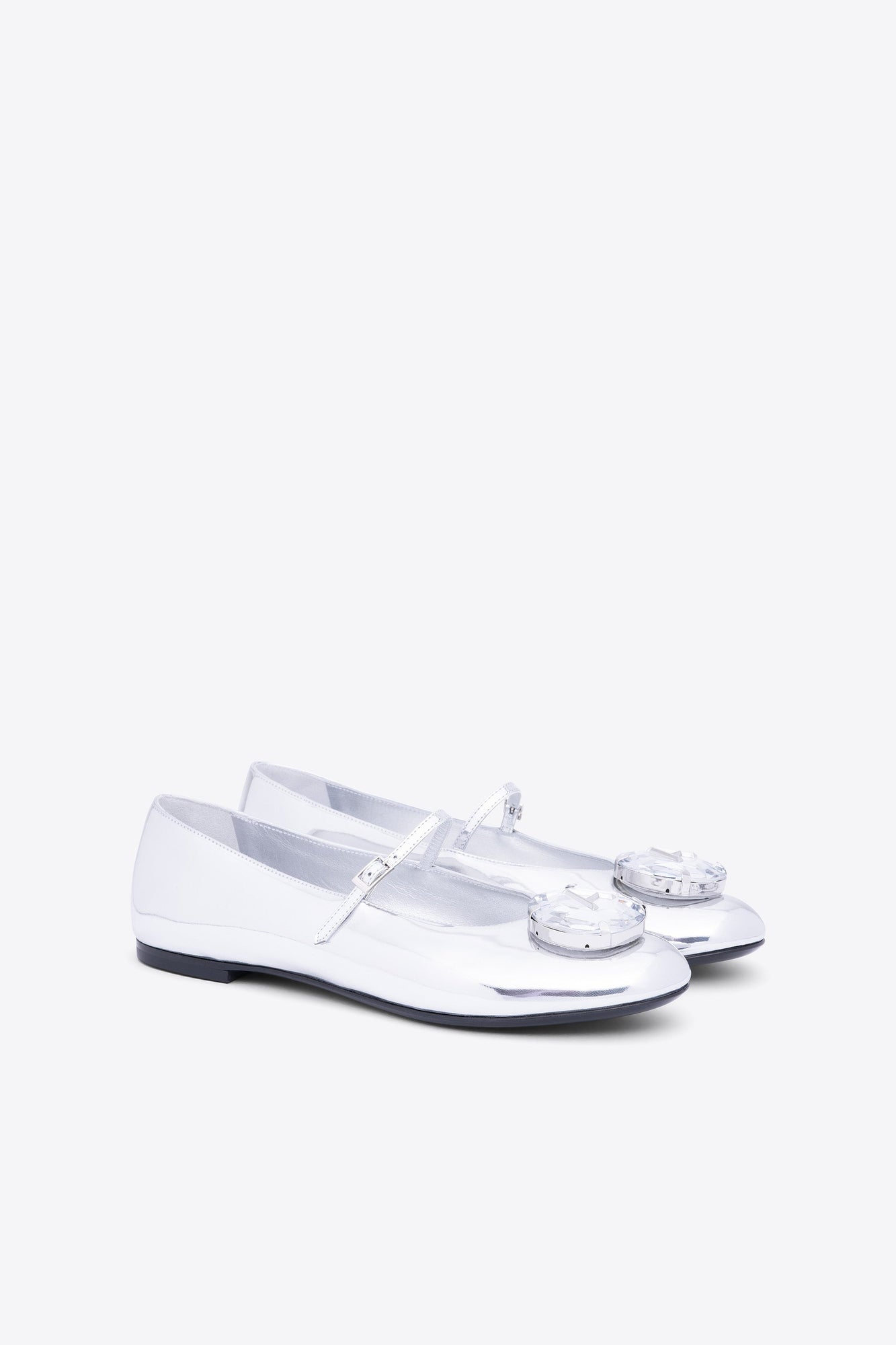 Jumbo Crystal Ballet Flat | Silver