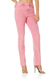 Heston Straight Leg Pant | Pink Acid Wash