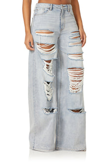 Wylder Wide Leg Jeans | Blue Destroyer Wash