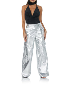 Wynn Cargo Pant | Silver Metallic