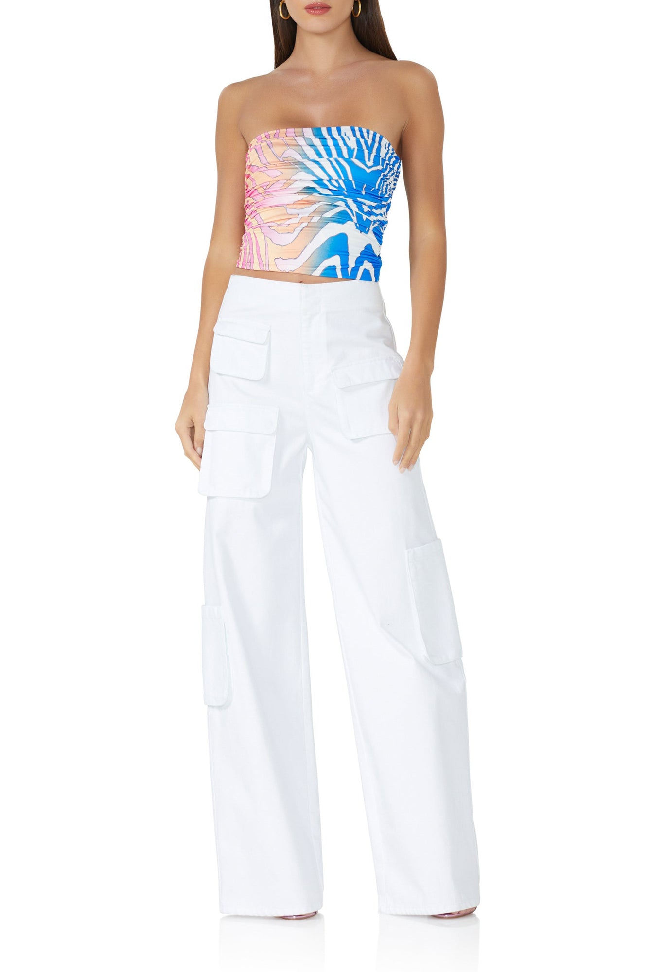 Maxwell Wide Leg Cargo Pants | Bright White