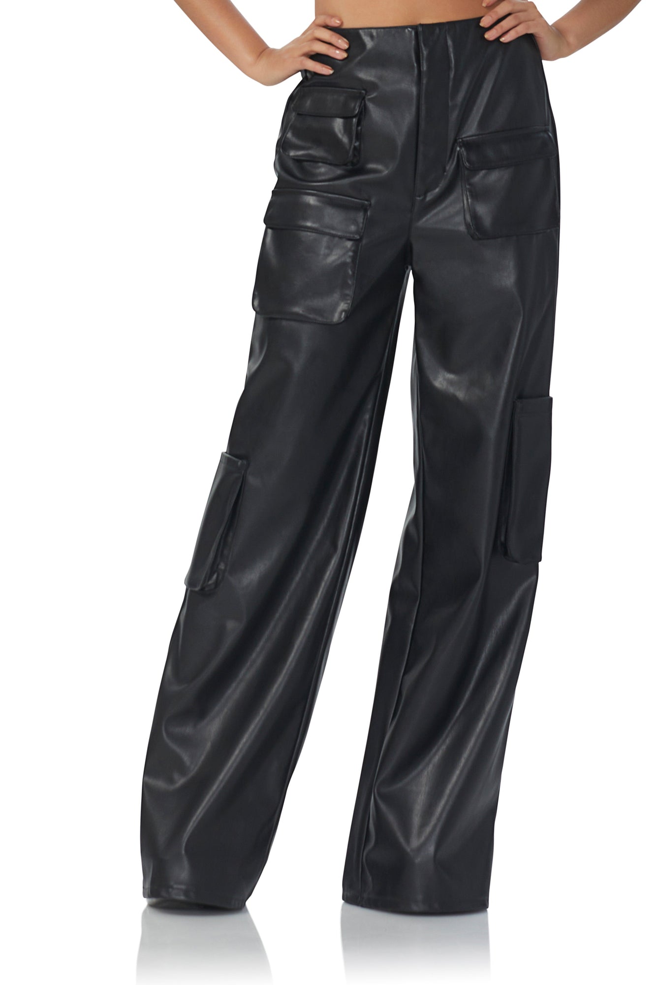 Maxwell Wide Leg Cargo Pants | Noir