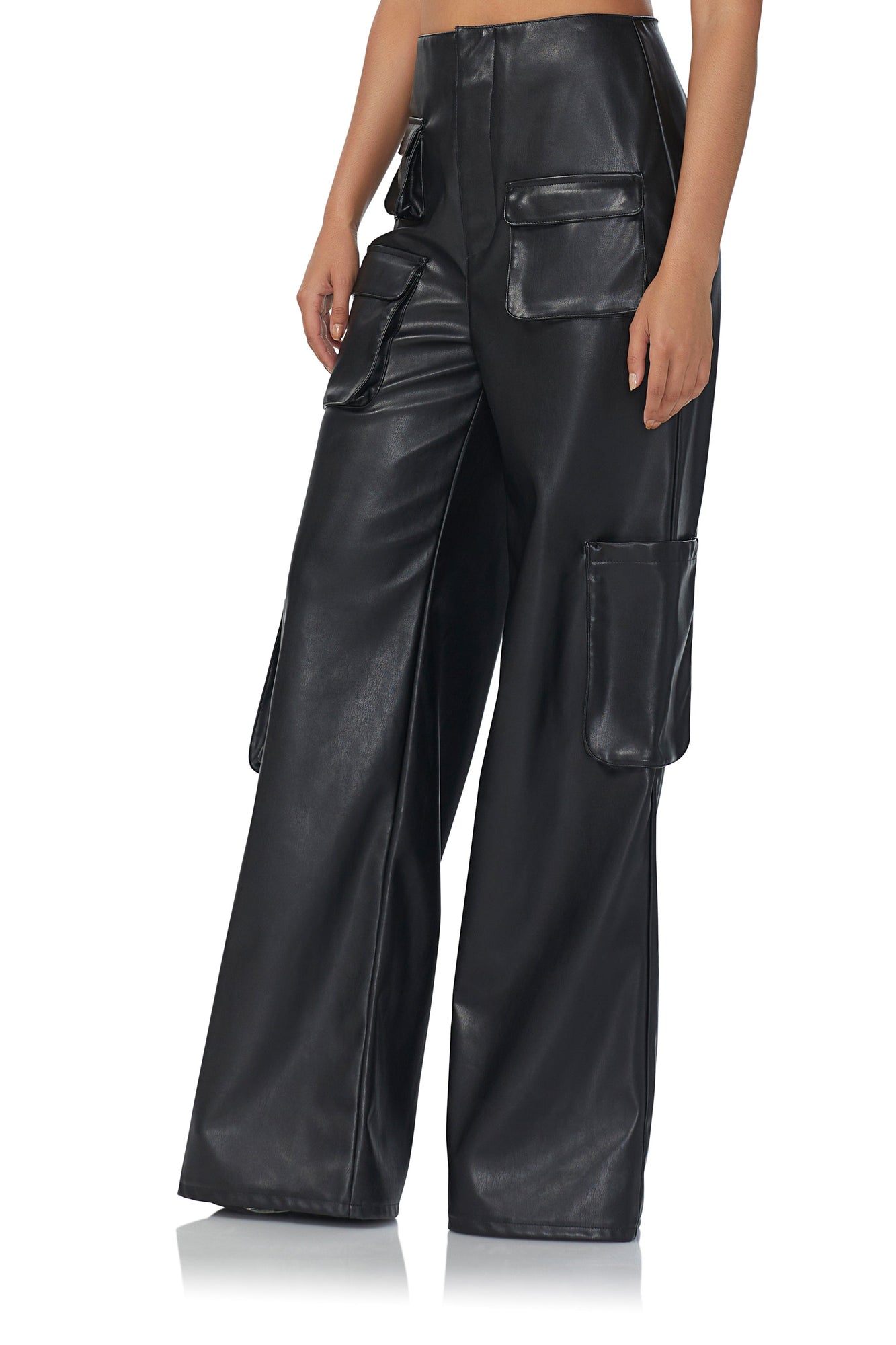 Maxwell Wide Leg Cargo Pants | Noir