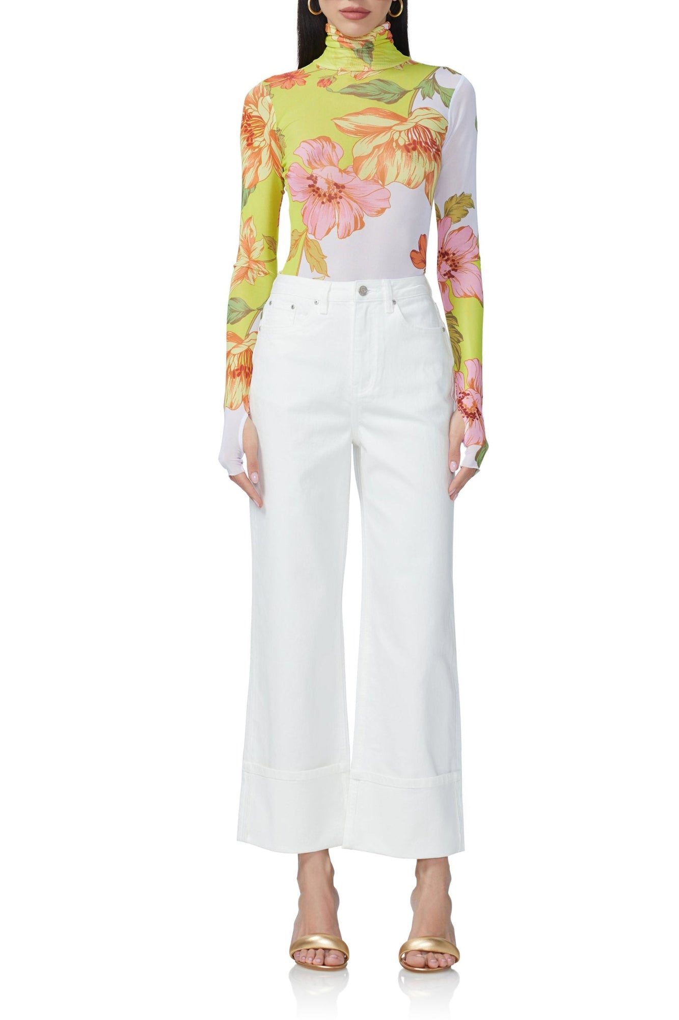 Kendall Wide Cuff Pant | White