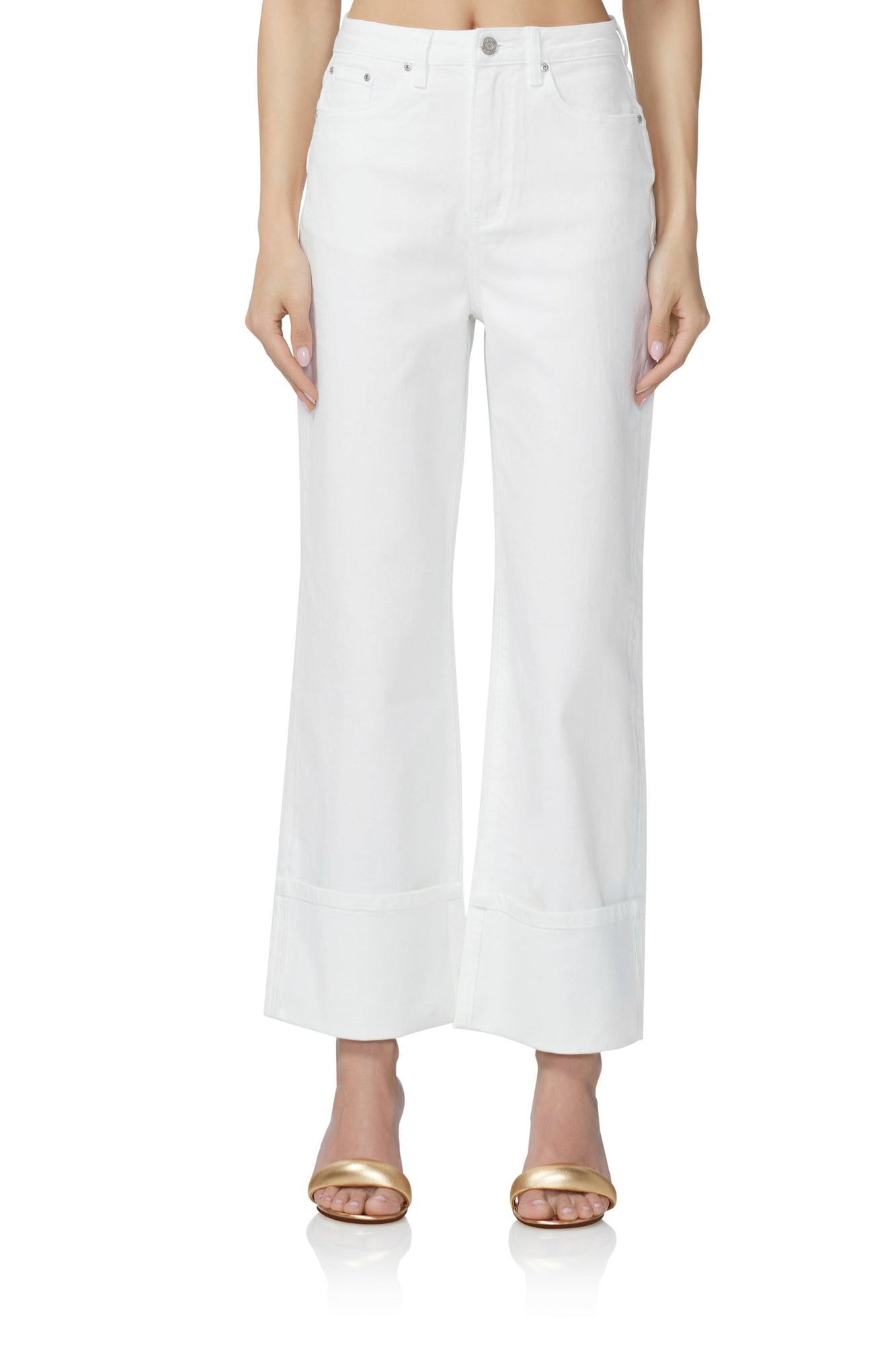 Kendall Wide Cuff Pant | White