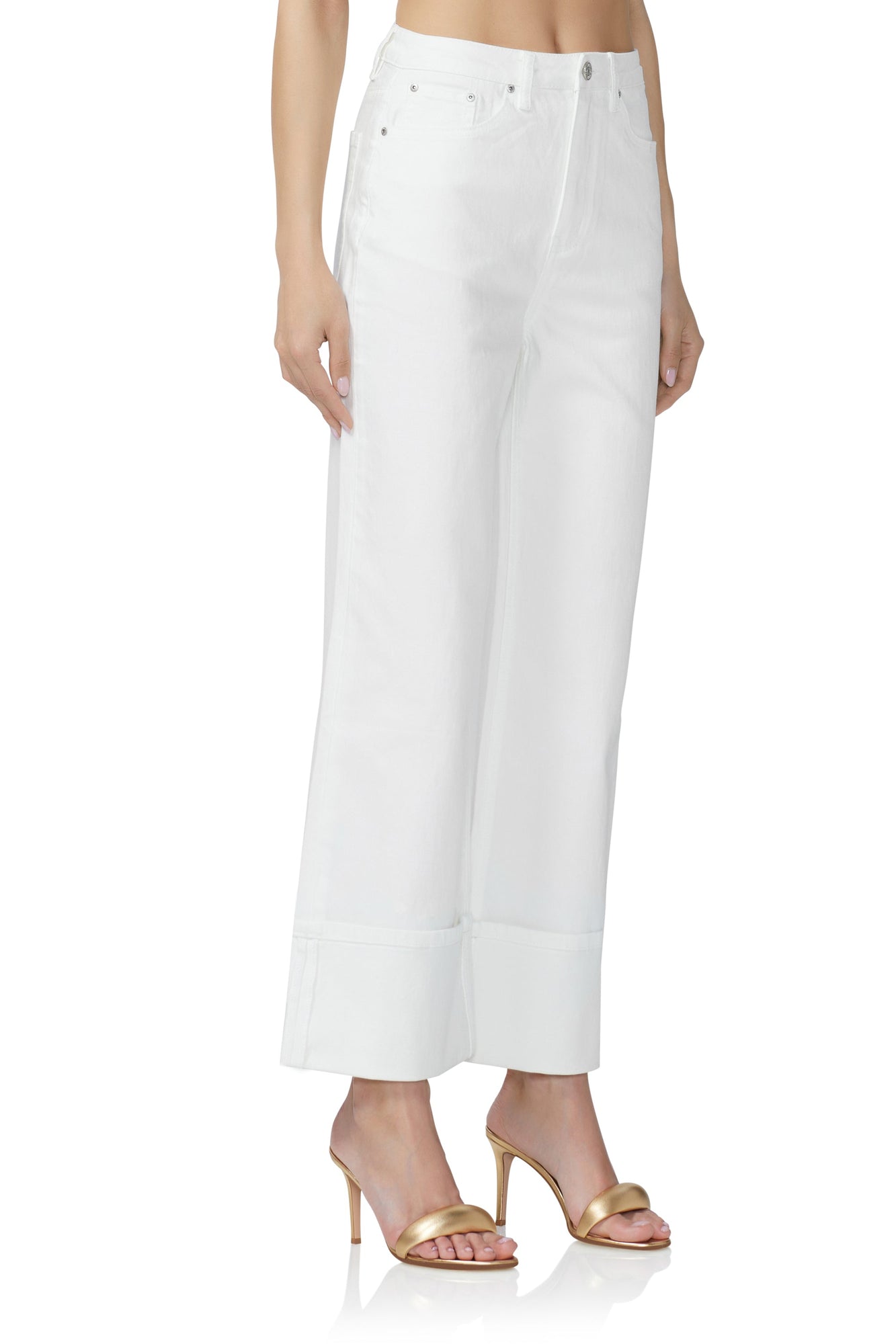 Kendall Wide Cuff Pant | White