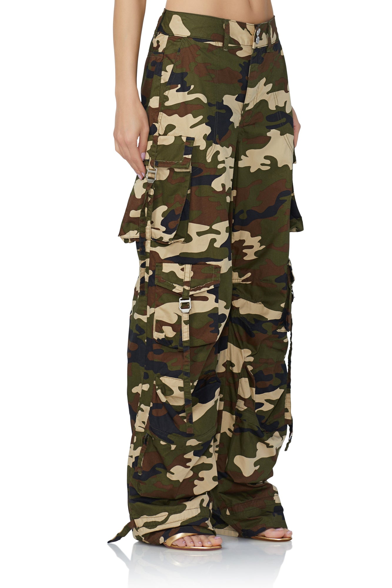 Pascal Baggy Cargo Pant | Woodland Camo